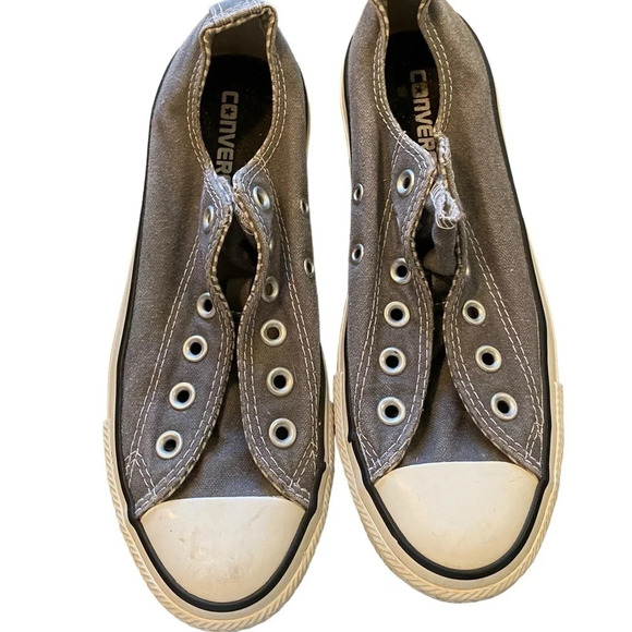 gray double tongue all star converse sneakers - Picture 1 of 9